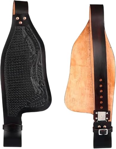 EQUIEMPRESS Pferde-Western-Leder-Fender-Ersatzsattel-Fender-Paar-Set für Roping Trail Barrel Pleasure-Sättel mit Belvin-Schnallen AZ-06 von EQUIEMPRESS