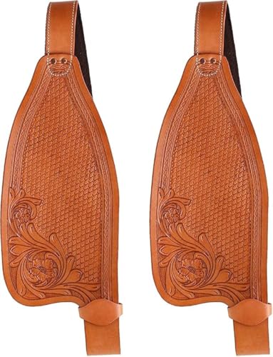 EQUIEMPRESS Pferde-Western-Leder-Fender-Ersatzsattel-Fender-Paar-Set für Roping Trail Barrel Pleasure-Sättel mit Belvin-Schnallen AZ-07 von EQUIEMPRESS