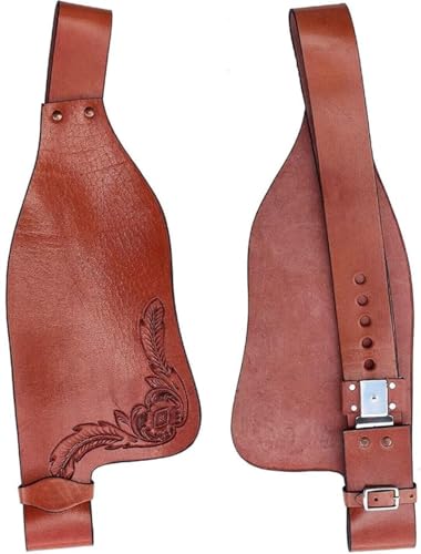 EQUIEMPRESS Pferde-Western-Leder-Fender-Ersatzsattel-Fender-Paar-Set für Roping Trail Barrel Pleasure-Sättel mit Belvin-Schnallen AZ-16 von EQUIEMPRESS