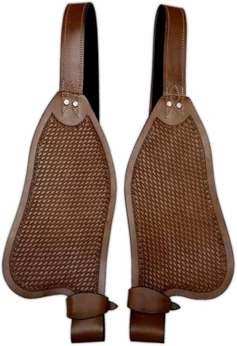EQUIEMPRESS Pferde-Western-Leder-Fender-Ersatzsattel-Fender-Paar-Set für Roping Trail Barrel Pleasure-Sättel mit Belvin-Schnallen AZ-17 von EQUIEMPRESS