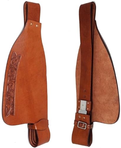 EQUIEMPRESS Pferde-Western-Leder-Fender-Ersatzsattel-Fender-Paar-Set für Roping Trail Barrel Pleasure-Sättel mit Belvin-Schnallen AZ-20 von EQUIEMPRESS