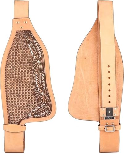 EQUIEMPRESS Pferde-Western-Leder-Fender-Ersatzsattel-Fender-Paar-Set für Roping Trail Barrel Pleasure-Sättel mit Belvin-Schnallen AZ-21 von EQUIEMPRESS
