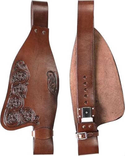 EQUIEMPRESS Pferde-Western-Leder-Fender-Ersatzsattel-Fender-Paar-Set für Roping Trail Barrel Pleasure-Sättel mit Belvin-Schnallen AZ-22 von EQUIEMPRESS