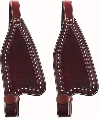 EQUIEMPRESS Pferde-Western-Leder-Fender-Ersatzsattel-Fender-Paar-Set für Roping Trail Barrel Pleasure-Sättel mit Belvin-Schnallen AZ-23 von EQUIEMPRESS