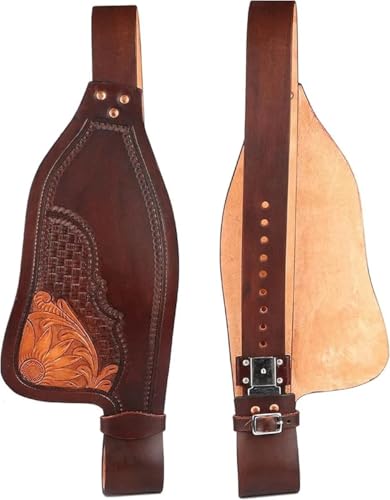 EQUIEMPRESS Pferde-Western-Leder-Fender-Ersatzsattel-Fender-Paar-Set für Roping Trail Barrel Pleasure-Sättel mit Belvin-Schnallen AZ-27 von EQUIEMPRESS