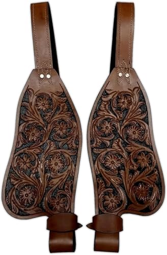 EQUIEMPRESS Pferde-Western-Leder-Fender-Ersatzsattel-Fender-Paar-Set für Roping Trail Barrel Pleasure-Sättel mit Belvin-Schnallen AZ-31 von EQUIEMPRESS