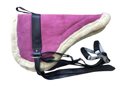 EQUIGEAR Bareback-Schabracke aus Western-Rosa-Wildleder mit Steigbügeln aus Leder und Steigbügeln von EQUIGEAR