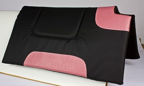 EQUIGEAR ROSA SCHWARZ MIT Ausschnitt, Rutschfestes Western-Pferde-Sattelpolster aus Wollfilz und Leinwand von EQUIGEAR