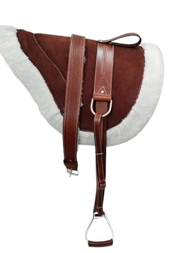 EQUIGEAR Western-Bareback-Schabracke aus schwarzem Wildleder mit Schaffellfutter A-01 von EQUIGEAR