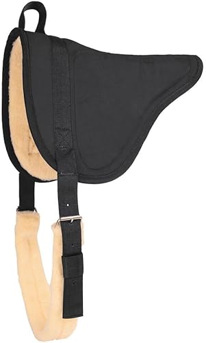 EQUIGEAR Western-Bareback-Schabracke aus schwarzem Wildleder mit Schaffellfutter von EQUIGEAR