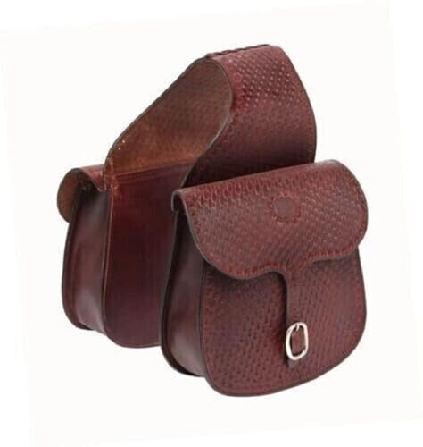 EQUIGEAR Western-Leder-Satteltasche für Pferde | Reitvergnügen Wanderritt geeignet für Reiten und Fassrennen | Satteltasche mit verstellbarem Riemen GRÖSSE: 10"X10"X3" AS-03 von EQUIGEAR