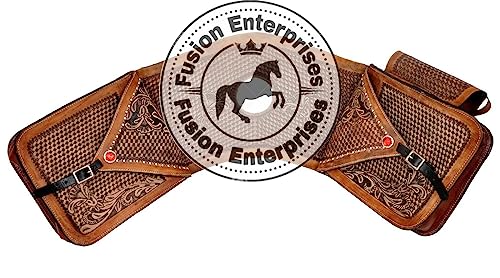 EQUIGEAR Western-Leder-Satteltasche für Pferde | Reitvergnügen Wanderritt geeignet für Reiten und Fassrennen | Satteltasche mit verstellbarem Riemen GRÖSSE: 10"X10"X3" AS-26 von EQUIGEAR