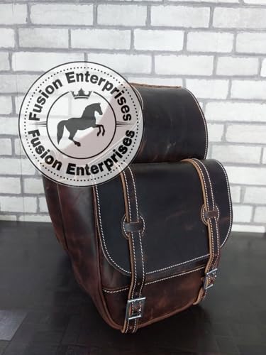 EQUIGEAR Western-Leder-Satteltasche für Pferde | Reitvergnügen Wanderritt geeignet für Reiten und Fassrennen | Satteltasche mit verstellbarem Riemen GRÖSSE: 10"X10"X3" AS-31 von EQUIGEAR