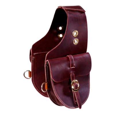 EQUIGEAR Western-Leder-Satteltasche für Pferde | Reitvergnügen Wanderritt geeignet für Reiten und Fassrennen | Satteltasche mit verstellbarem Riemen GRÖSSE: 10"X10"X3" AS-57 von EQUIGEAR