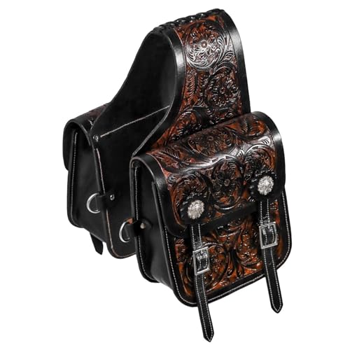 EQUIGEAR Western-Leder-Satteltasche für Pferde | Reitvergnügen Wanderritt geeignet für Reiten und Fassrennen | Satteltasche mit verstellbarem Riemen GRÖSSE: 10"X10"X3" AS-64 von EQUIGEAR