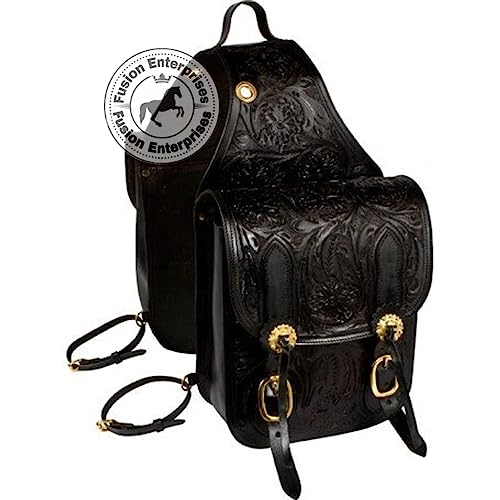 EQUIGEAR Western-Leder-Satteltasche für Pferde | Reitvergnügen Wanderritt geeignet für Reiten und Fassrennen | Satteltasche mit verstellbarem Riemen GRÖSSE: 10"X10"X3" AS-92 von EQUIGEAR