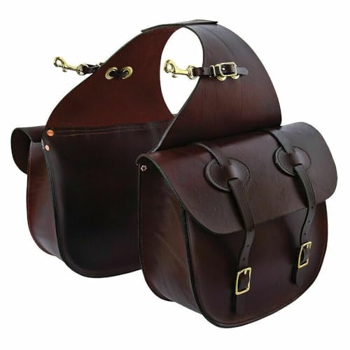 EQUIGEAR Western-Leder-Satteltasche für Pferde | Reitvergnügen Wanderritt geeignet für Reiten und Fassrennen | Satteltasche mit verstellbarem Riemen GRÖSSE: 10"X10"X3" SA-17 von EQUIGEAR