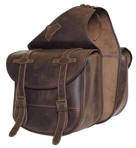 EQUIGEAR Western-Leder-Satteltasche für Pferde | Reitvergnügen Wanderritt geeignet für Reiten und Fassrennen | Satteltasche mit verstellbarem Riemen GRÖSSE: 10"X10"X3" SA-31 von EQUIGEAR