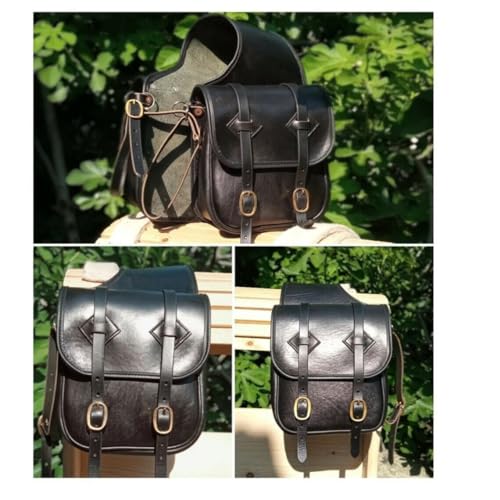 EQUIGEAR Western-Leder-Satteltasche für Pferde | Reitvergnügen Wanderritt geeignet für Reiten und Fassrennen | Satteltasche mit verstellbarem Riemen GRÖSSE: 10"X10"X3" SA-53 von EQUIGEAR