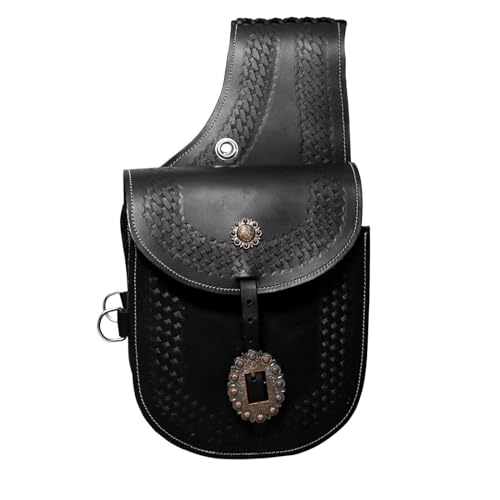 EQUIGEAR Western-Leder-Satteltasche für Pferde | Reitvergnügen Wanderritt geeignet für Reiten und Fassrennen | Satteltasche mit verstellbarem Riemen GRÖSSE: 10"X10"X3" SA-59 von EQUIGEAR