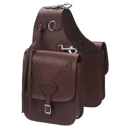 EQUIGEAR Western-Leder-Satteltasche für Pferde | Reitvergnügen Wanderritt geeignet für Reiten und Fassrennen | Satteltasche mit verstellbarem Riemen GRÖSSE: 10"X10"X3" SA-95 von EQUIGEAR