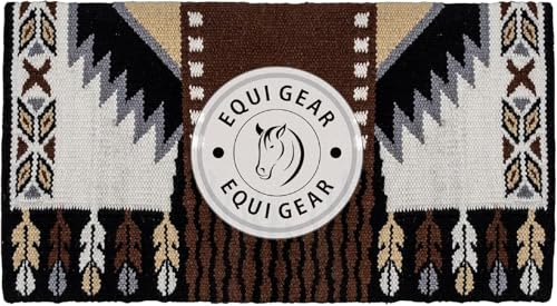 EQUIGEAR Western Ranch Horse Satteldecke aus neuseeländischer Wolle, Western-Design, handgefertigte Satteldecke, Wollpolster, Sensor Flex (Anpassung möglich), WQ75 (36x42) von EQUIGEAR