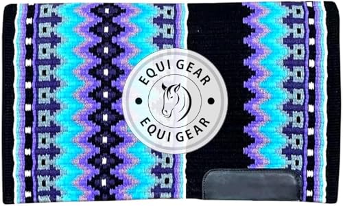 EQUIGEAR Western Ranch Horse Satteldecke aus neuseeländischer Wolle, Western-Design, handgefertigte Satteldecke, Wollpolster, Sensor Flex (Anpassung möglich), WQ86 (34x36) von EQUIGEAR