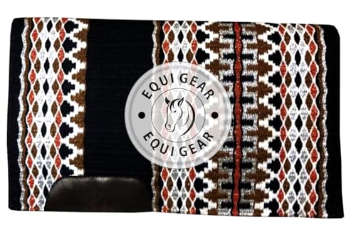 EQUIGEAR Western Ranch Horse Satteldecke aus neuseeländischer Wolle, Western-Design, handgefertigte Satteldecke, Wollpolster, Sensor Flex (Anpassung möglich), WQ96 (36x42) von EQUIGEAR