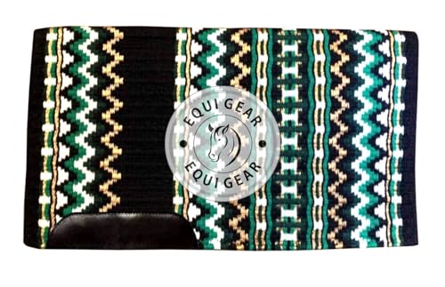 EQUIGEAR Western Ranch Horse Satteldecke aus neuseeländischer Wolle, Western-Design, handgefertigte Satteldecke, Wollpolster, Sensor Flex (Anpassung möglich), WQ99 (34x34) von EQUIGEAR