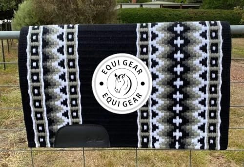 EQUIGEAR Western Ranch Horse Satteldecke aus neuseeländischer Wolle, Western-Design, handgefertigte Satteldecke, Wollpolster, Sensor Flex (Anpassung möglich), WW3 (36x42) von EQUIGEAR