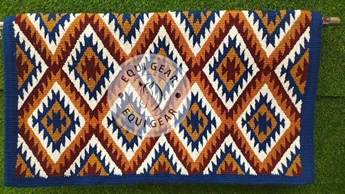 EQUIGEAR Western Ranch Horse Satteldecke aus neuseeländischer Wolle, Western-Design, handgefertigte Satteldecke, Wollpolster, Sensor Flex (Anpassung möglich) ZA12 (34" x 42") von EQUIGEAR