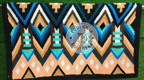 EQUIGEAR Western Ranch Horse Satteldecke aus neuseeländischer Wolle, Western-Design, handgefertigte Satteldecke, Wollpolster, Sensor Flex (Anpassung möglich) ZA20 (32" x 32") von EQUIGEAR