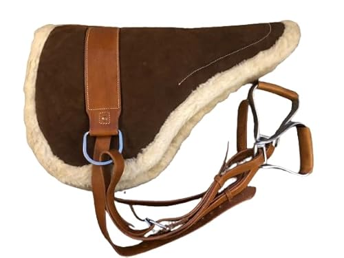EQUIGEAR Western-Sattelunterlage aus braunem Wildleder ohne Sattel mit Steigbügeln und Steigbügeln von EQUIGEAR