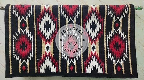 EQUIGEAR Western Show Horse Satteldecke aus neuseeländischer Wolle, Western-Design, handgefertigte Satteldecke, Wollpolster, Sensor Flex (Anpassung möglich), WI28 (34x42) von EQUIGEAR