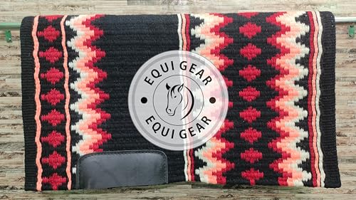 EQUIGEAR Western Show Horse Satteldecke aus neuseeländischer Wolle, Western-Design, handgefertigte Satteldecke, Wollpolster, Sensor Flex (Anpassung möglich), WW66 (34x33) von EQUIGEAR