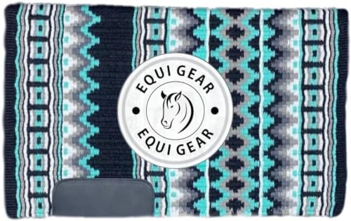 EQUIGEAR Western Show Horse Satteldecke aus neuseeländischer Wolle, Western-Design, handgefertigte Satteldecke, Wollpolster, Sensor Flex (Anpassung möglich), WW77 (34x34) von EQUIGEAR