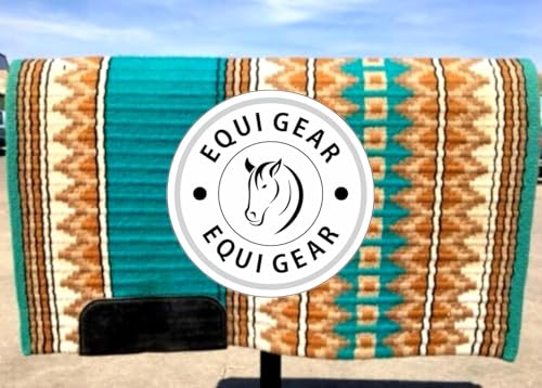 EQUIGEAR Western Show Horse Satteldecke aus neuseeländischer Wolle, Western-Design, handgefertigte Satteldecke, Wollpolster, Sensor Flex (Anpassung möglich), WW96 (34x40) von EQUIGEAR