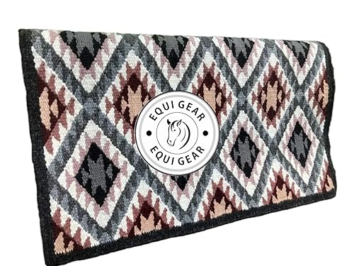 EQUIGEAR Western Show Horse Satteldecke aus neuseeländischer Wolle, Western-Design, handgefertigte Satteldecke, Wollpolster, Sensor Flex (Anpassung möglich), WZ89 (34x32) von EQUIGEAR