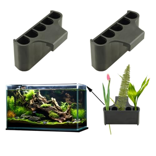 Aquarium-Pflanzenhalter, Aquarium-Pflanzenhalter, Aquarium-Deckel-Clips, Aquarium-Pflanztopf, Hydrokultur-Pflanzgefäß, Wasserpflanzen-Becher für Aquarium-Dekorationen (randlos) von EQUIJUANCE
