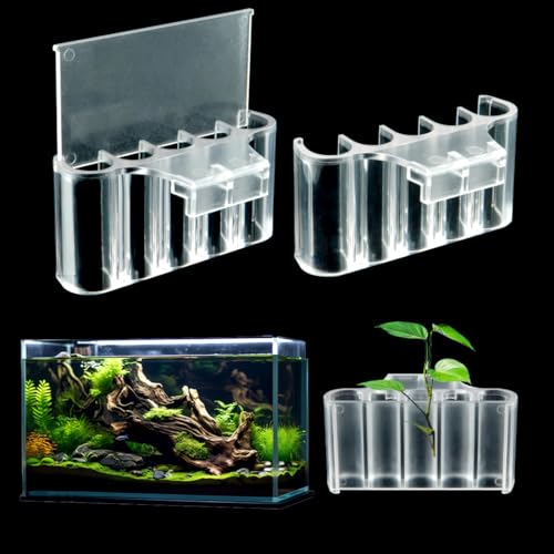 Aquarium-Pflanzenhalter, Aquarium-Pflanzenhalter, Aquarium-Deckel-Clips, Aquarium-Pflanztopf, Hydrokultur-Pflanzgefäß, Wasserpflanzen-Becher für Aquascape-Dekorationen (transparent, 2 Stück randlos) Aquarium-Pflanzenhalter, Aquarium-Pflanzenhalter, Aquarium-Deckel-Clips, Aquarium-Pflanztopf, Hydrokultur-Pflanzgefäß, Wasserpflanzen-Becher für Aquascape-Dekorationen (transparent, 2 Stück randlos) von EQUIJUANCE
