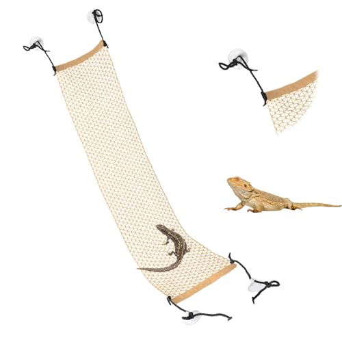 EQUIJUANCE Bartdrachen-Hängematte, faltbares Netz-Kletternetz mit Saugnäpfen, Gelb, 90 cm EQUIJUANCE Bartdrachen-Hängematte, faltbares Netz-Kletternetz mit Saugnäpfen, Gelb, 90 cm von EQUIJUANCE