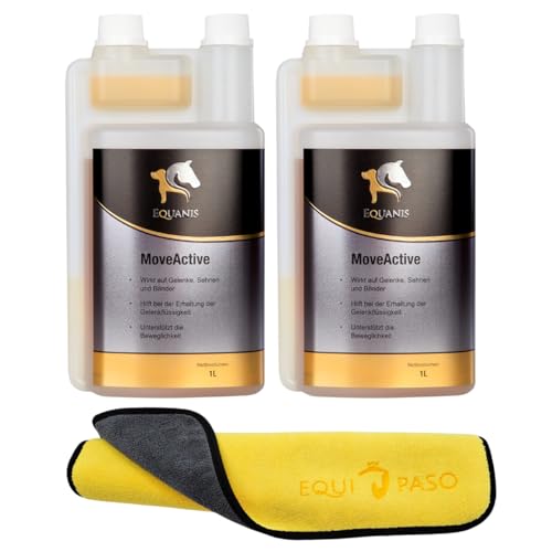 Equanis Set | Move Active | 2X 1 Liter flüssig | Zur Stärkung des Bewegungsapperates | Nahrungsergänzung für Pferde + Equipaso Profi Mikrofaser Tuch Gratis Equanis Set | Move Active | 2X 1 Liter flüssig | Zur Stärkung des Bewegungsapperates | Nahrungsergänzung für Pferde + Equipaso Profi Mikrofaser Tuch Gratis von EQUIPASO