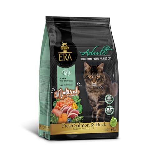 ERA Grain Free | Lachs und Ente für erwachsene Katzen | getreidefrei | reich an Omega-3 | 6 kg von ERA