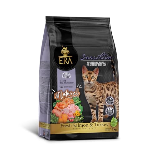 ERA Grain Free | Lachs und Truthahn für sterilisierte Katzen | getreidefrei | reich an Omega-3 | 3 kg von ERA