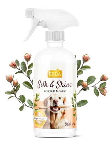 ERDA® 2-in-1 Fellpflege- & Glanzspray für Hunde & Katzen – 500ml Vitamin-Pflegespray mit Arganöl & Seidenprotein – Feuchtigkeitsspendend, Entwirrend & Schutz vor Schmutz – ohne Ausspülen von ERDA