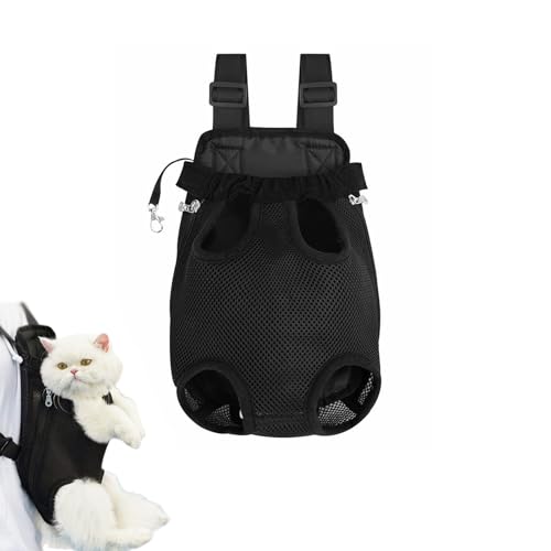 Haustier Rucksack Hund Tragetasche, Haustier Tragerucksack, Hundetasche für kleine Hunde und Katzen 3-5kg, für Spaziergang Aktivitäten im Freien und Ausflüge, Schwarz von ERFGT