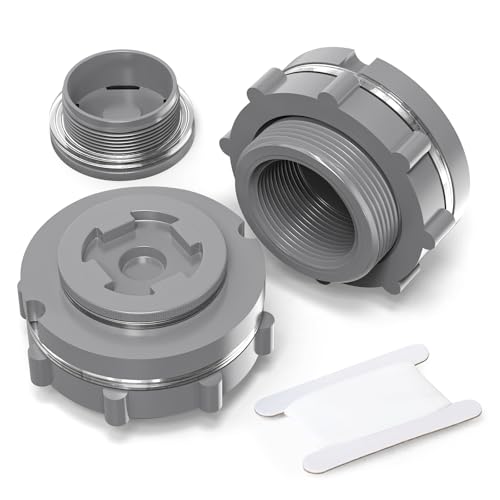 ERGAOBOY 2 Stück 1-1/2" BSP PVC Schottfitting, schwarzer Wassertank Anschluss Adapter Fitting mit Stopfen & Dichtung für Regenfässer, Aquarien, Teiche von ERGAOBOY