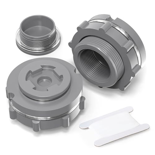 ERGAOBOY 2 Stück 1" BSP PVC Schottfitting, schwarzer Wassertank Anschluss Adapter Fitting mit Stopfen & Dichtung für Regenfässer, Aquarien, Teiche von ERGAOBOY