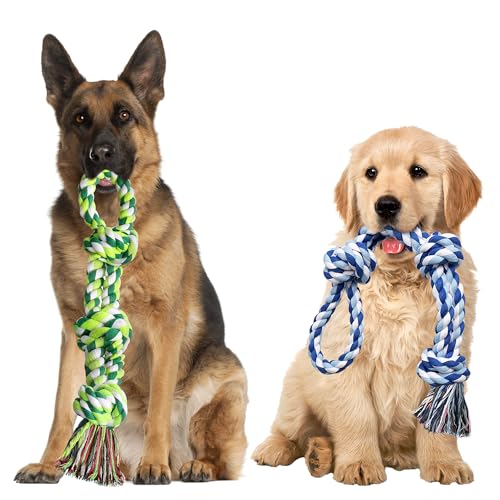 ERHAOG Hundespielzeug UnzerstöRbar 2 Stück 55 cm Hundespielzeug Seil Zerrspielzeug Mit Knoten Aus Baumwolle Hund Kauspielzeug Hund für GroßE Und Mittlere Hunde ERHAOG Hundespielzeug UnzerstöRbar 2 Stück 55 cm Hundespielzeug Seil Zerrspielzeug Mit Knoten Aus Baumwolle Hund Kauspielzeug Hund für GroßE Und Mittlere Hunde von ERHAOG