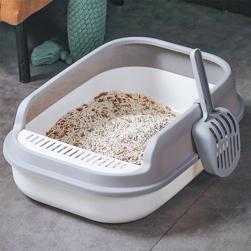 ERHAOG Katzenklo groß Katzentoilette 52 * 36 * 16 cm für Kätzchen-Komfort, Katzentoilette mit offenem Deckel einfache Reinigung geräumig Für große Katzen Kätzchen Toilette Cat Litter Box ERHAOG Katzenklo groß Katzentoilette 52 * 36 * 16 cm für Kätzchen-Komfort, Katzentoilette mit offenem Deckel einfache Reinigung geräumig Für große Katzen Kätzchen Toilette Cat Litter Box von ERHAOG